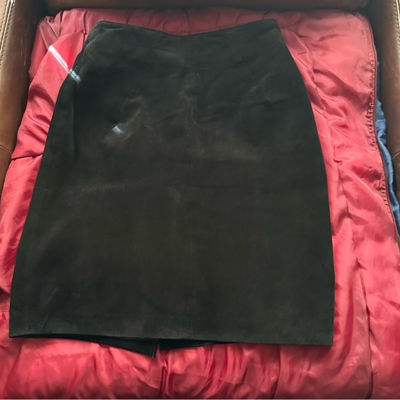 Vintage North Beach Leather Black Suede Pencil Skirt size 11/12. Runs small - Picture 2 of 9